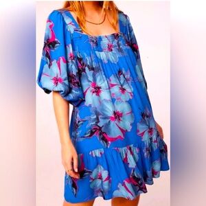 378 // NWT Band of the Free Lapis Blue Slate Soria Tropical Dress // XS